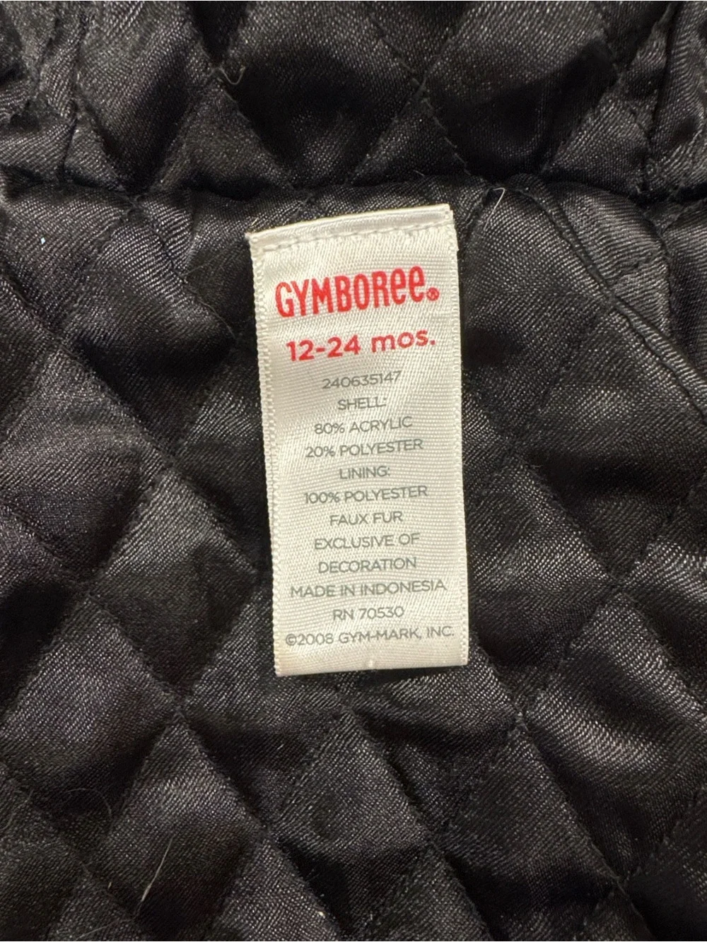 Gymboree Panda Faux Fur Quilted Lined Vest